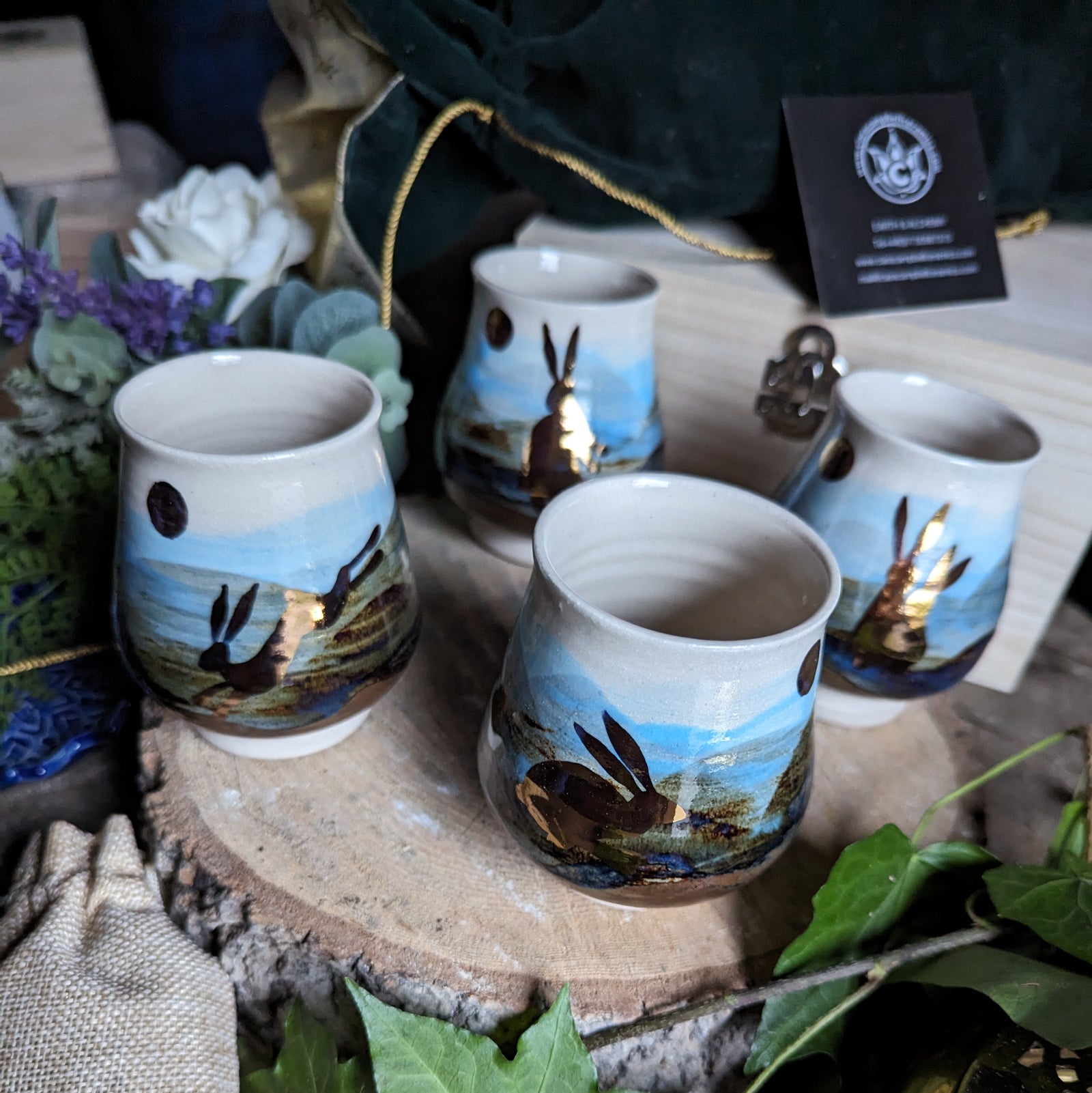 Irish Hare Vessels, set of 4