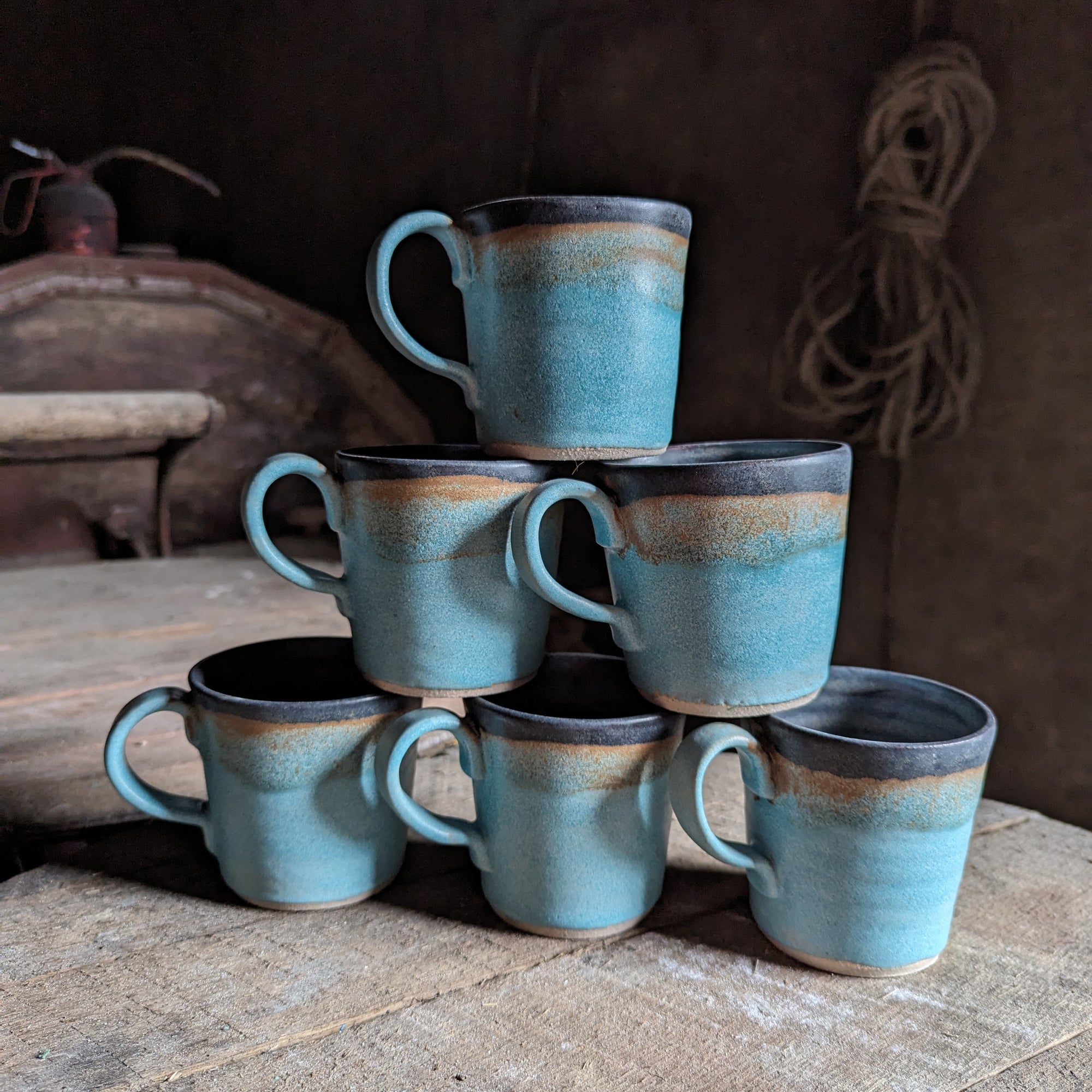 Turquoise & Black Mug