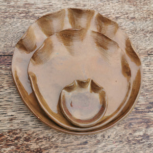 Brown Wavy Serving Plates