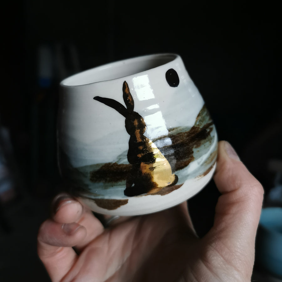 Set of 4 Golden Hares With Jug