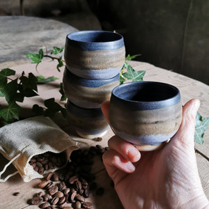 Black & Lilac Espresso Cups (Set of 2)